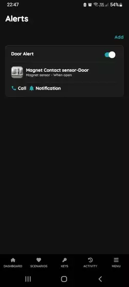 List of Alerts and automations