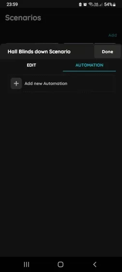 Add new Automation - Automated Scenario Blinds and Brightness sensor
