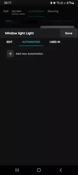 Add new Automation - Light and Motion sensor