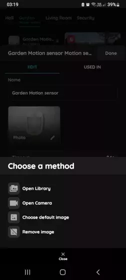 Change picture - Motion sensor