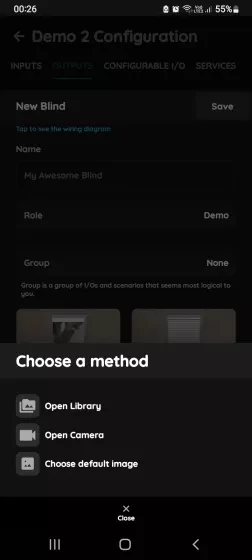 Change photo - Blind in PIERRE Partner app