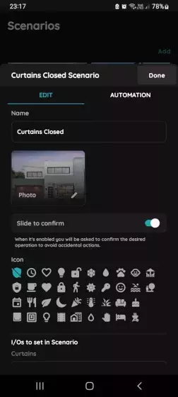 Edit, Automation - Automated Scenario Curtains