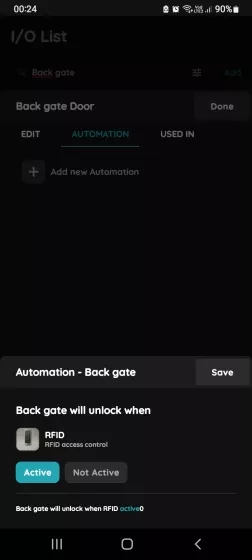 Set existing I/O to be Active/Not Active