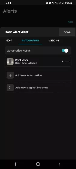Add new Automation - Alert