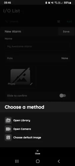 Change photo - Alarm