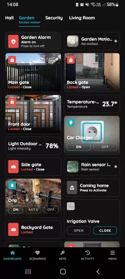 Turn On/Turn Off Alarm