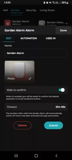 Edit Alarm