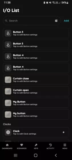 Open I/O list - Electrical Outlet