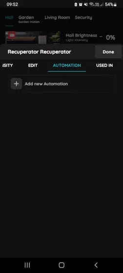 + Add new Automation - Recuperator