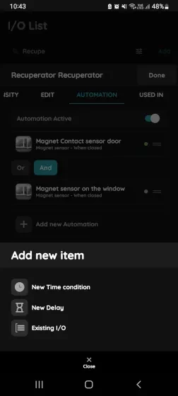 Add new item - Recuperator