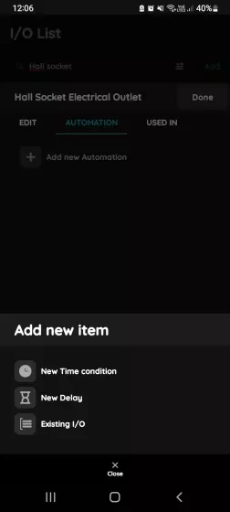 Add new item - Electrical Outlet