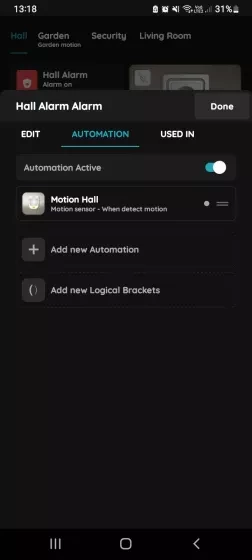 Add new Automation for the Alarm