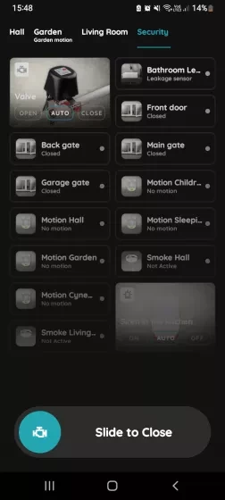 Slide to confirm - Valve  