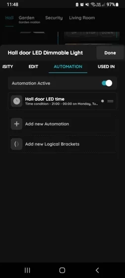 + Add new Automation - Dimmable Light