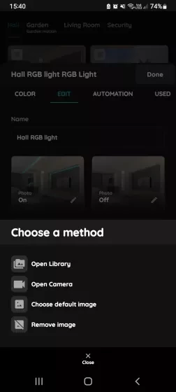 Change photo - RGB Light