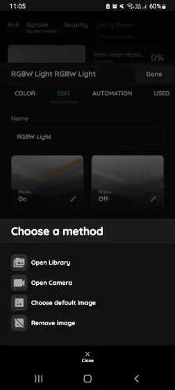 Change photo - RGBW Light