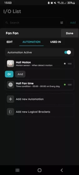+ Add new Automation - Fan