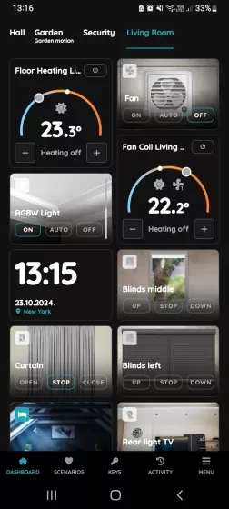 Find Passive/heating cooling on the Dashboard