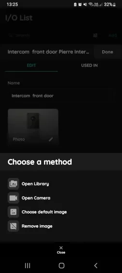 Change photo - Intercom