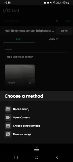 Change Photo - Brightness sensor