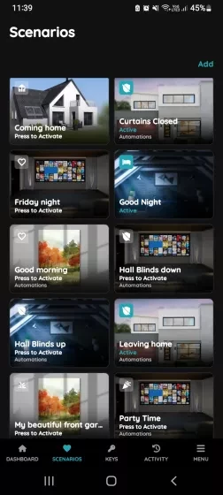 Scenarios - Add button