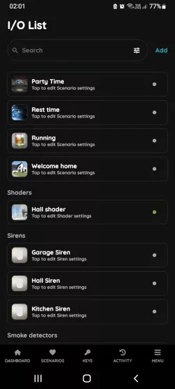 Open I/O list - Siren