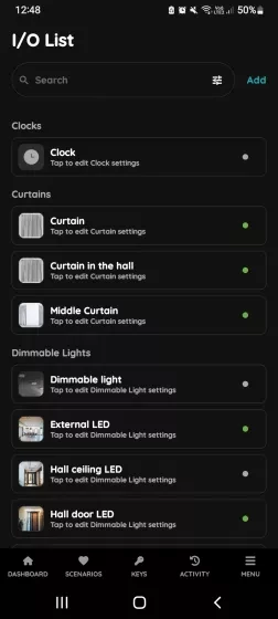 Add button - I/O List