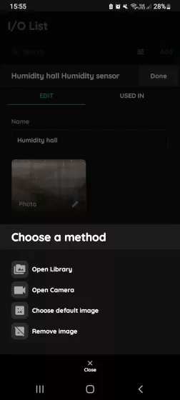 Change photo - Humidity sensor