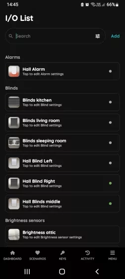 I/O list - Hall Alarm