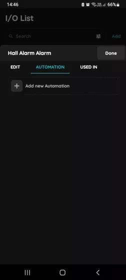 + Add new Automation - Hall Alarm 