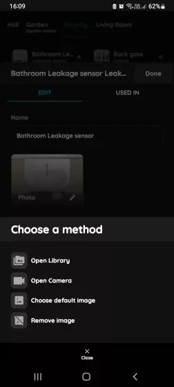 Change photo - Leakage sensor