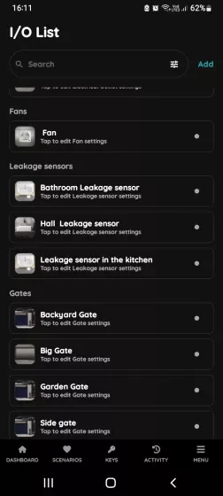 I/O List - Leakage sensor