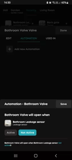Automation - Valve and Leakage sensor