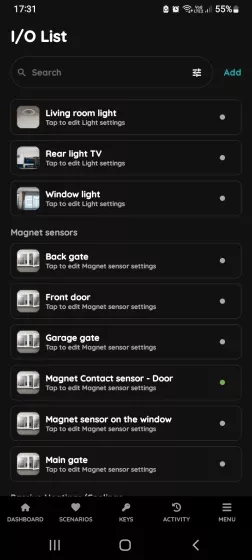 I/O list - Magnet Contact sensor