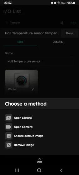 Change photo - Temperature sensor