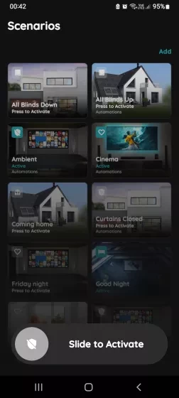 Slide to Activate - Automated Scenario Curtains