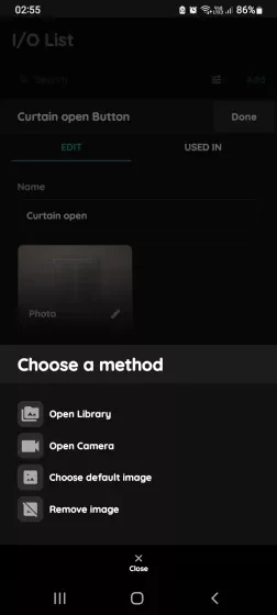 Change photo - Button