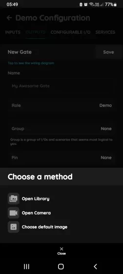 Change photo - Gates in PIERRE Partner app